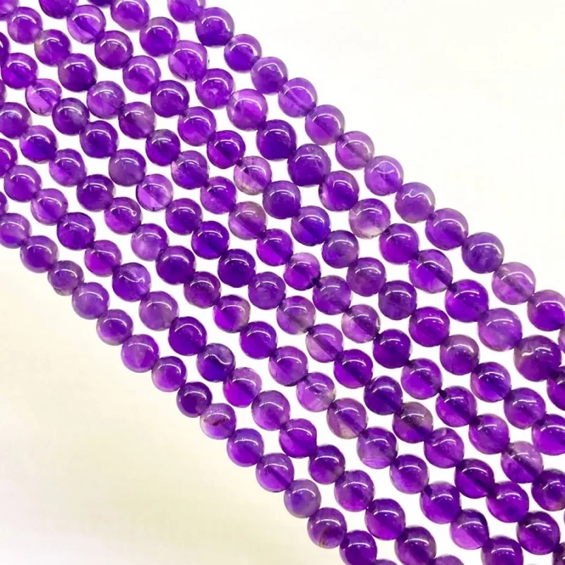 Natural African Amethyst 8mm Smooth Round Gemstone Beads Strand 11207