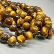 Grade AAA Natural Yellow Tigers Eye Beads NOT Dyed 2mm-20mm Smooth Polished  Round 15 Inch Strand TE01 