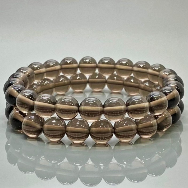 Amazon.com: Satin Crystals Smoky Quartz Bracelet Brown Energy Protection  Stones 13-14mm / 5.5 Inches: Clothing, Shoes & Jewelry