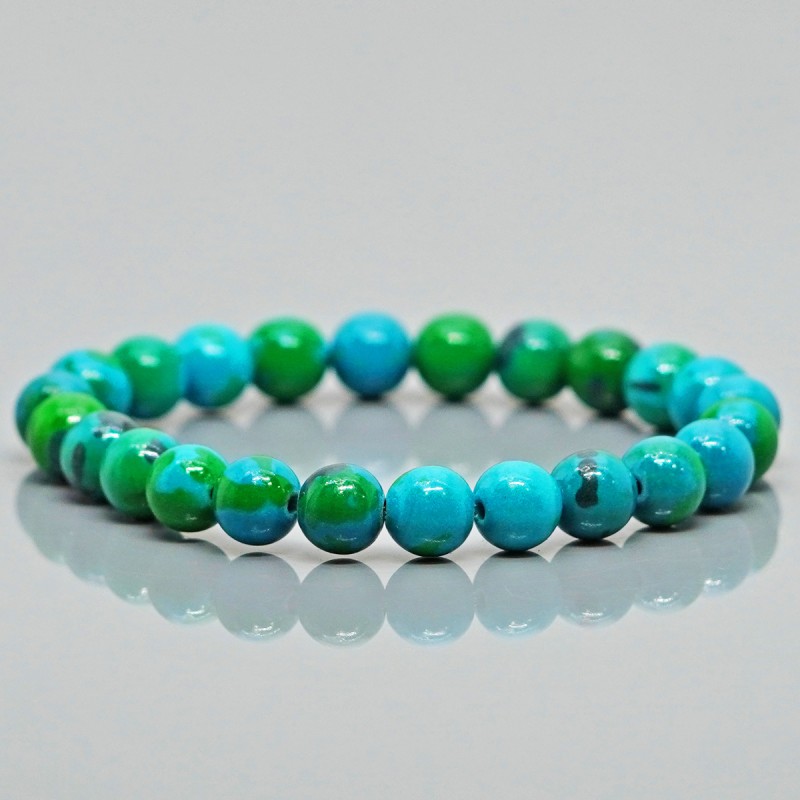 Chrysocolla Faceted Bracelet with Silver Curb Chain – Mellow Monkey