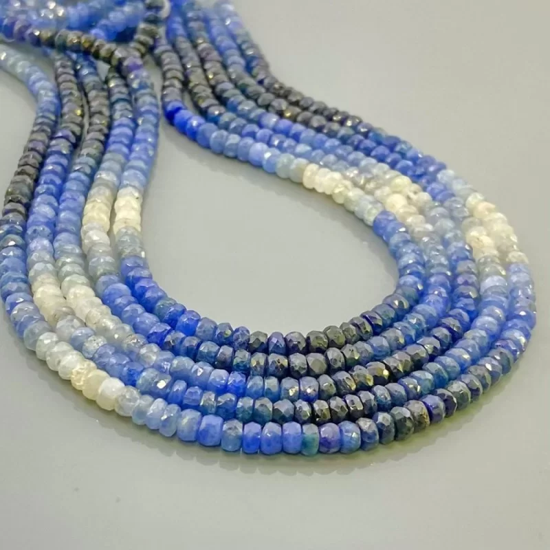 Brand New, AAA Rare Natural Inky orders BLUE KYANITE Micro Faceted Rondelles,4-4.5mm Size,Full 14 Inch Long Strand.