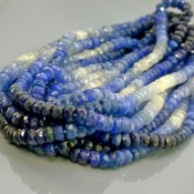 Natural Blue Sapphire Gemstone Handcut 2.5mm-3.5mm popular Faceted Rondelle Beads | 16inch Strand | Sapphire Precious Gemstone Faceted Loose Beads