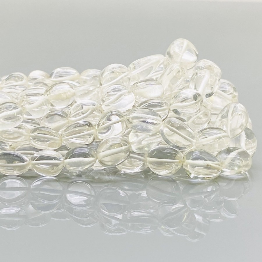 Natural Crystal Quartz 5-11mm Smooth Nugget AAA Grade Gemstone Beads Strand