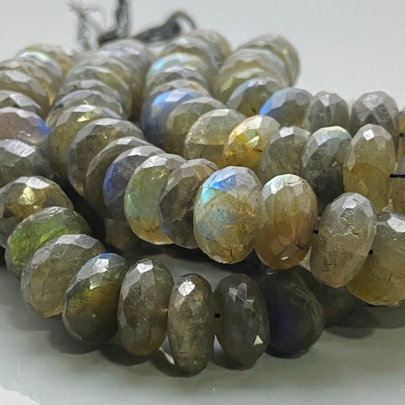 AA Blue Labradorite 7mm Smooth Rondelles 16