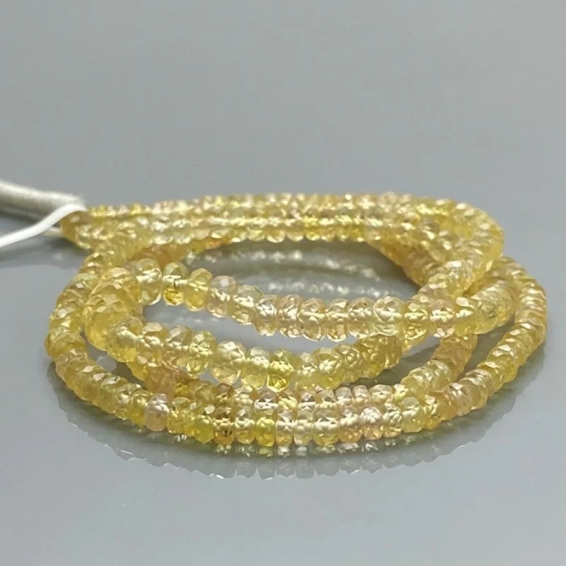 Precious Natural Yellow outlet Sapphire Gemstone Faceted Rondelle Shape Stone Beads Strand