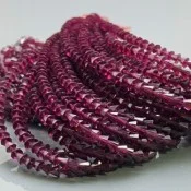 2024 8 Inches RHODOLITE GARNET SMOOTH Rondelle Shape Natural Gemstone Plain Center Drill Beads Line | Gemstone Beads | Untreated Garnet Strand