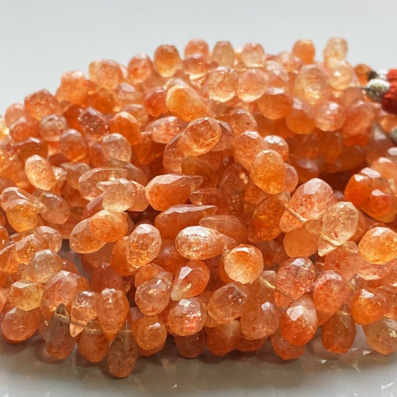 12 Pieces Sunstone Faceted Uneven Face Drill Natural Gemstone Beads Strand store | 15.5x12x4.5 to 12x10.5x4 mm | Genuine Briolette Sunstone Beads