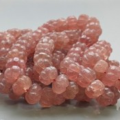 7 Inches STRAWBERRY offers QUARTZ FACETED Uneven Pear Crown Cut Beads Natural Gemstone Side Drill Beads Line | Quartz Beads | 12x8x2.5 to 9x5x2 mm