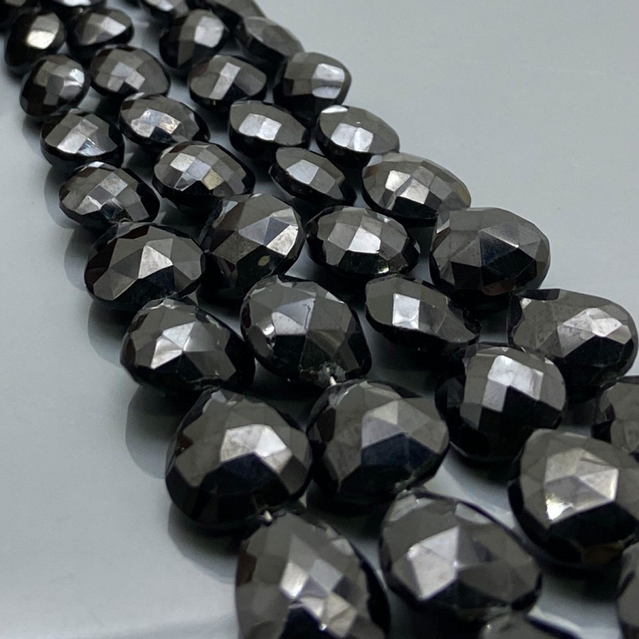 Black Onyx Faceted Slice Brioletts AAA 10