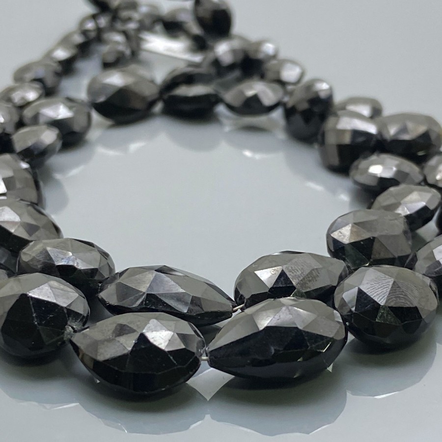 Black good Moonstone Micro Cut Pear Brioletts AAA 20cm (8'inch) Strand