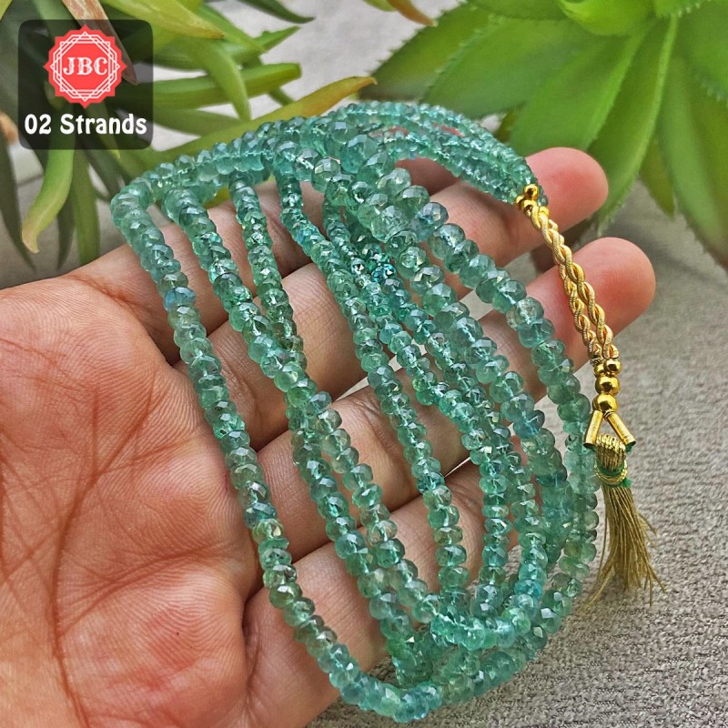 18 inch, 2-5mm, Zambian Green Emerald Faceted Rondelle Beads Strand,  Emerald Beads